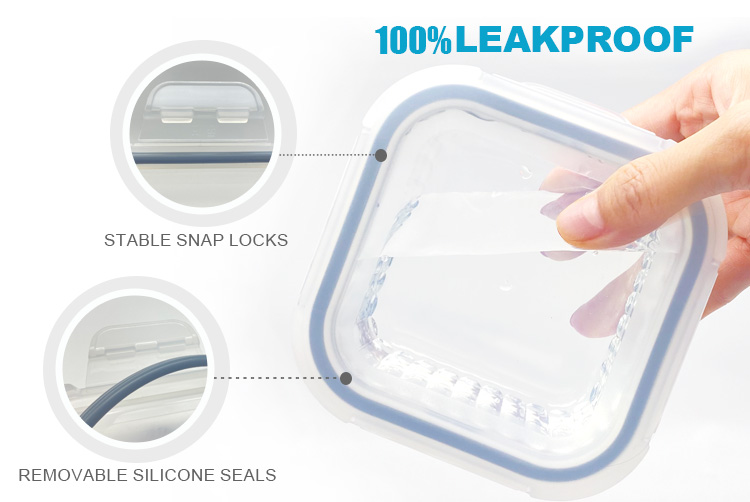 Square Modern Glass Container Set, Ribbed Design Glass container, Stylish & Leak-Proof