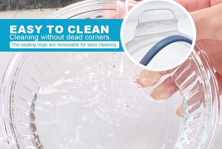 Round Ribbed Glass Food Storage Containers with Plastic Lids, Airtight & Leakproof