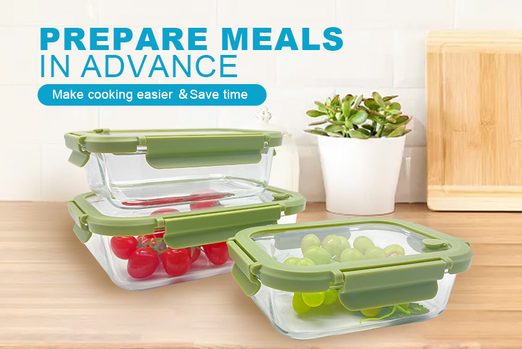 Glass Food Storage Container with Vented Glass Lid-Airtight, BPA-Free, Microwave Safe