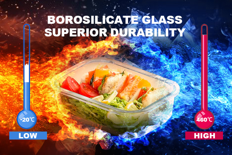 Glass Food Storage Container with Vented Glass Lid-Airtight, BPA-Free, Microwave Safe