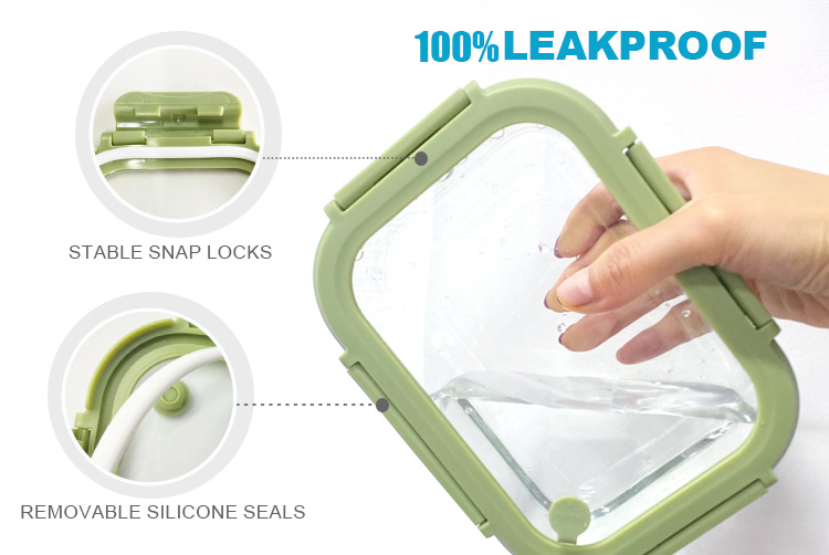Glass Food Storage Container with Vented Glass Lid-Airtight, BPA-Free, Microwave Safe