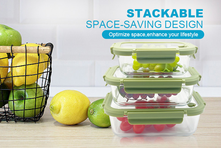 Glass Food Storage Container with Vented Glass Lid-Airtight, BPA-Free, Microwave Safe