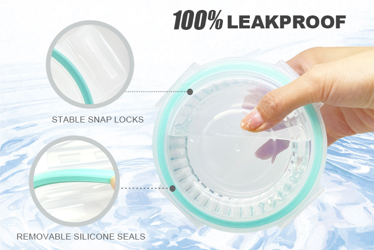 Round Ribbed Glass Meal Prep Containers with Airtight Lids -Reusable Meal Prep & Lunch Boxes