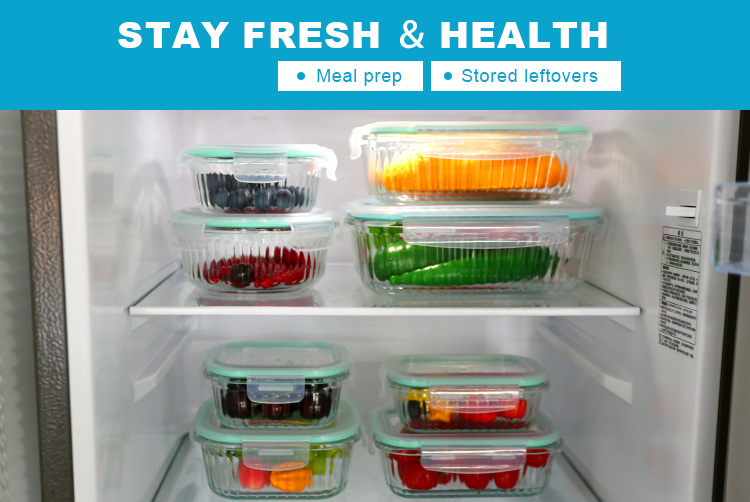Ribbed Glass Food Storage Containers with Plastic Lids – Airtight, Freezer & Oven Safe