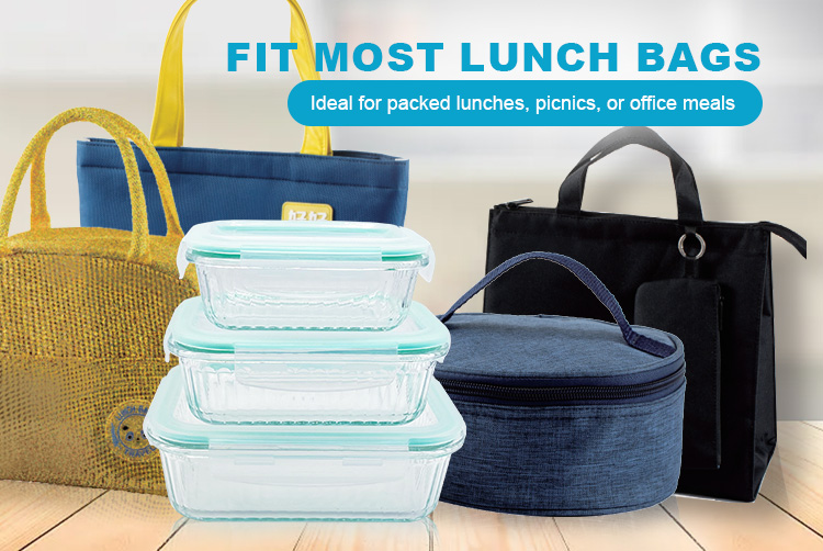 Rectangular Ribbed Glass Storage Containers – Airtight, Leakproof, Microwave & Oven Safe