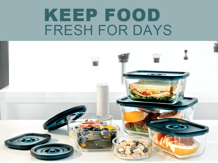 Consing OEM/ODM Airtight Glass Food Storage Container with Pump Vacuum Glass Container Set