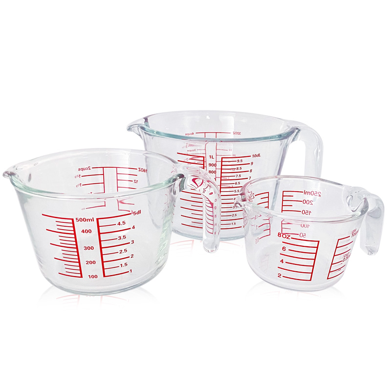 High Borosilicate Glass Measuring Cup with Accurate Four Scale