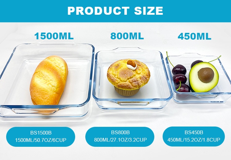 Square Glass Baking Dish for Oven, Cake Pan
