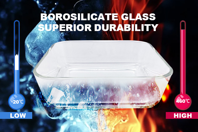 600ml/1150ml/1940ml Consing Premium Borosilicate Glass Lunch Box with Glass Vent Lid