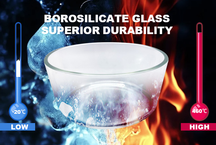 250ml/470ml/950ml/1650ml Airtight Borosilicate Glass Food Storage Container with Glass Vent Lid