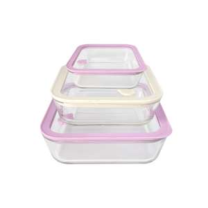 600ml/1150ml/1940ml Consing Premium Borosilicate Glass Lunch Box with Glass Vent Lid