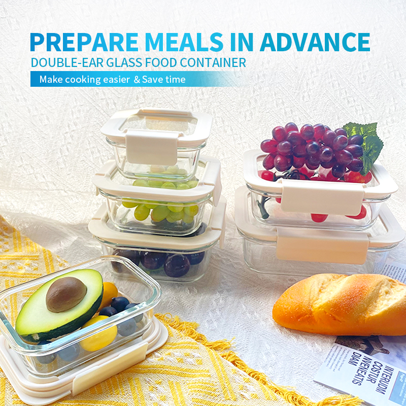High Quality Stackable Glass Food Storage Containers with Tempered Lids