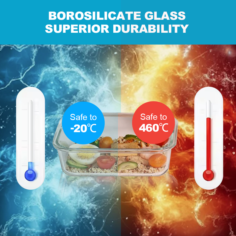 High Quality Stackable Glass Food Storage Containers with Tempered Lids