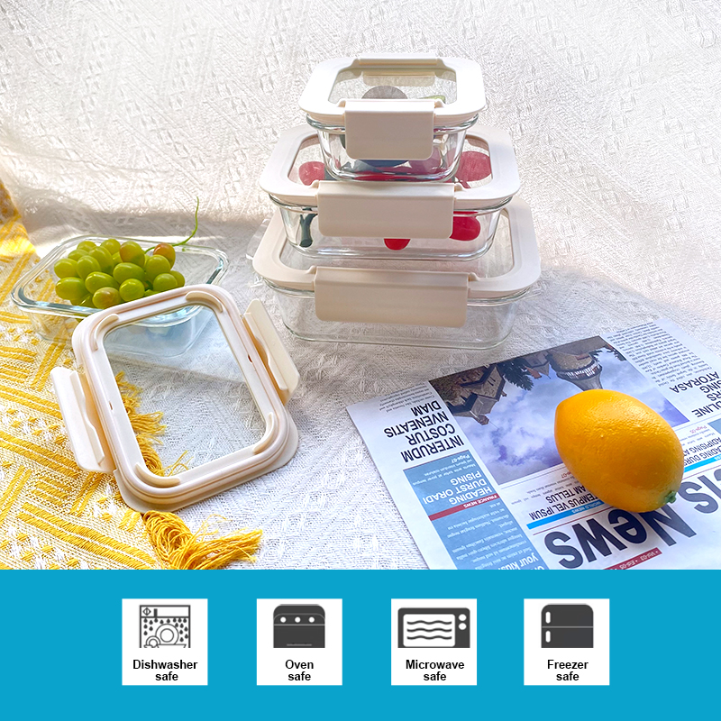 High Quality Stackable Glass Food Storage Containers with Tempered Lids