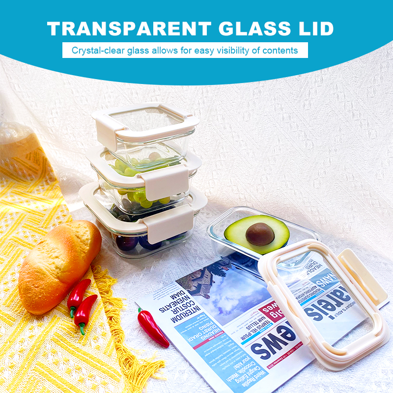 High Quality Stackable Glass Food Storage Containers with Tempered Lids