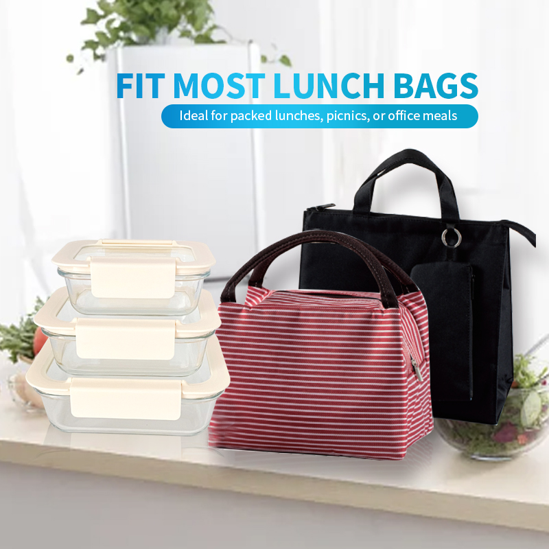 370ml/630ml/1040ml/1500ml Rectangular Glass Food Container with Leakproof Airtight Glass Lid