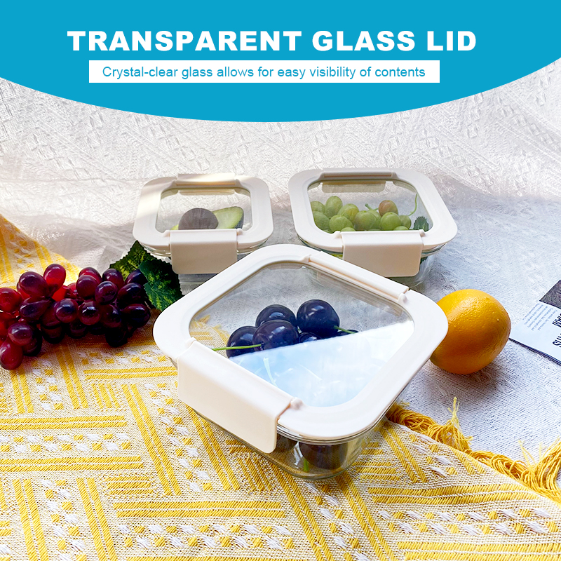 310ml/530ml/800ml/1100ml Wholesale High Borosilicate Glass Food Storage & Meal Prep Containers with Tempered Lids