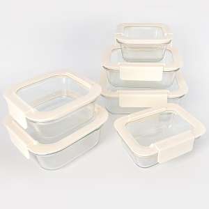 High Quality Stackable Glass Food Storage Containers with Tempered Lids