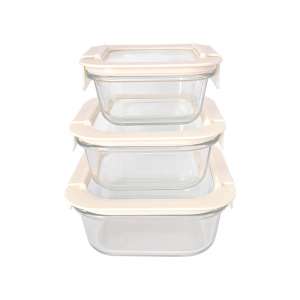 310ml/530ml/800ml/1100ml Wholesale High Borosilicate Glass Food Storage & Meal Prep Containers with Tempered Lids