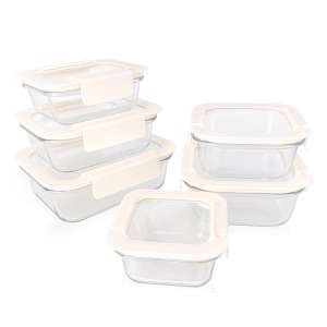 High Quality Stackable Glass Food Storage Containers with Tempered Lids