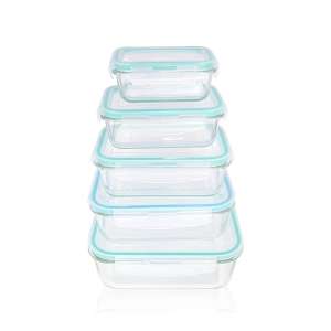 330ml/570ml/840ml/1180ml/1860ml  Factory Wholesale Rectangular Glass Fresh Food Storage Box - Microwave Meal Prep Containers with Bulge Rims