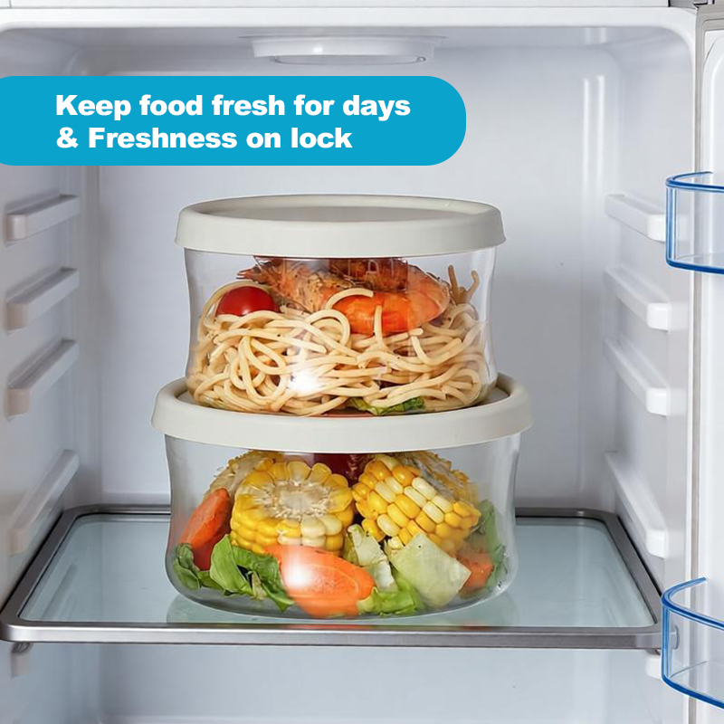 Lightweight Airtight Round Borosilicate Glass Bento Lunch Box