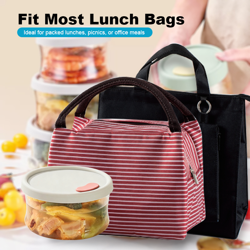 Lightweight Airtight Round Borosilicate Glass Bento Lunch Box