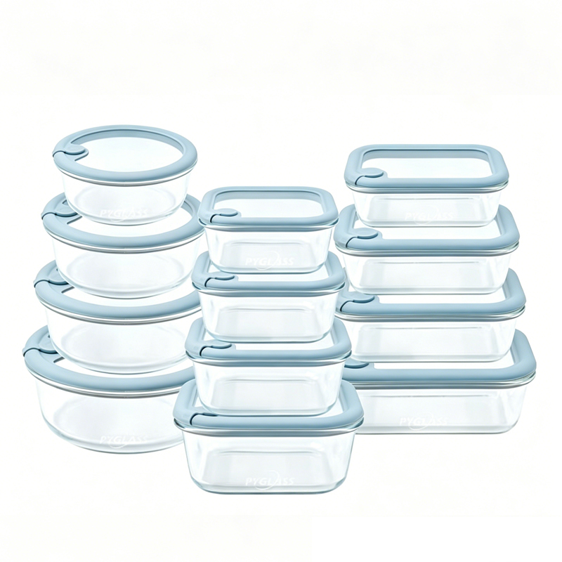 Glass Food Storage Containers with Glass Lids, Microwave Safe Airtight Leakproof Plastic Free Meal Prep Glass Container Set