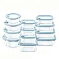 Glass Food Storage Containers with Glass Lids, Microwave Safe Airtight Leakproof Plastic Free Meal Prep Glass Container Set