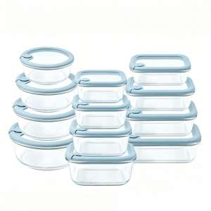 Glass Food Storage Containers with Glass Lids, Microwave Safe Airtight Leakproof Plastic Free Meal Prep Glass Container Set