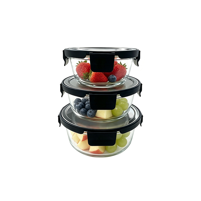 Round Glass Food Containers with Stainless Steel Lids, BPA Free, Ideal for Meal Prep Snacks & Food Storage